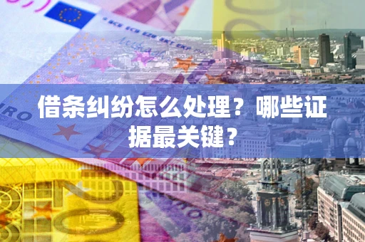 济南借条纠纷怎么处理？哪些证据最关键？